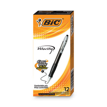 BIC® Velocity Easy Glide Ballpoint Pen, Retractable, Medium 1 Mm, Red Ink, Translucent Red Barrel, Dozen freeshipping - TVN Wholesale